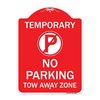 Signmission Designer Series Sign No Parking Tow Away Zone, Red & White Aluminum Sign, 18" x 24", RW-1824-22891 A-DES-RW-1824-22891